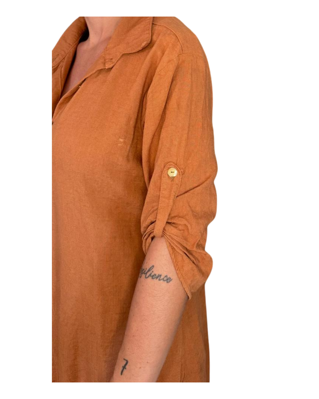 Camicia in Lino Marrone