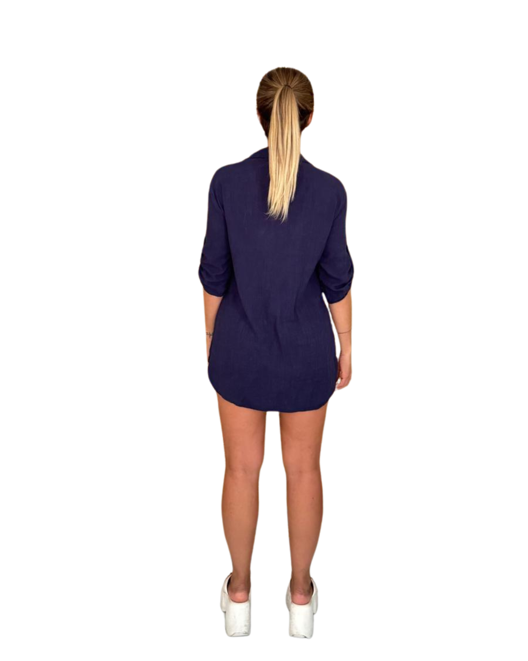 Camicia in Lino Navy Blu