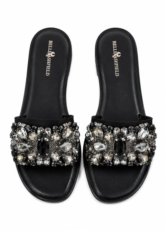 Sandalo Strass Nero