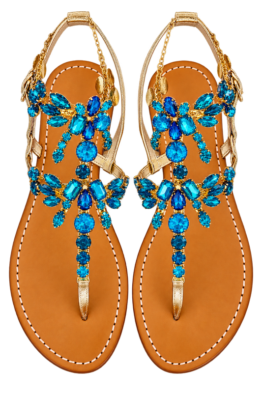 Sandalo Strass Azzurro
