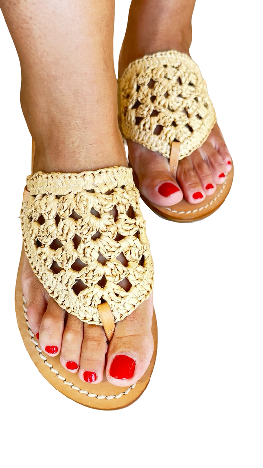 Ciabatta Raffia Grano Flipper