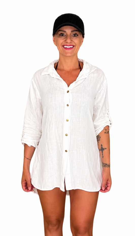 Camicia in Lino Bianco